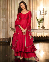 Vibha Magenta Solid Chanderi Suit Set
