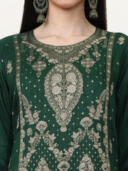 Embroidered Cotton Blend Floral Kurta Sets With Dupatta