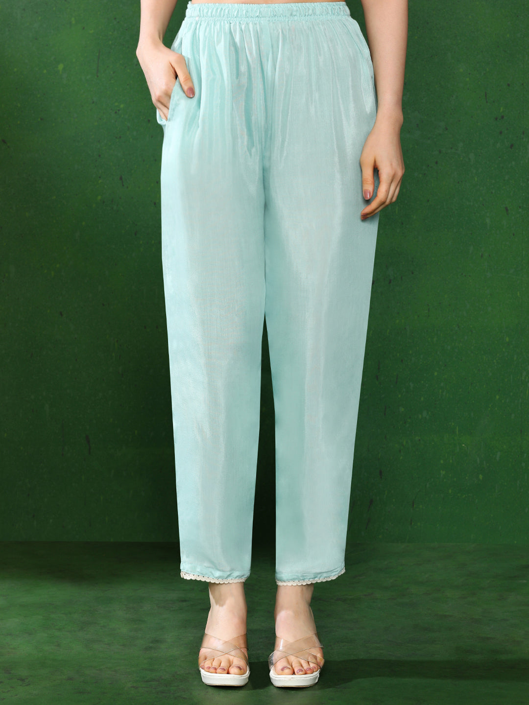 Floral Embroidered A-Line Kurta & Trousers Sets