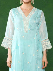 Floral Embroidered A-Line Kurta & Trousers Sets