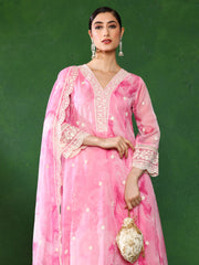 Floral Embroidered A-Line Kurta & Trousers Sets