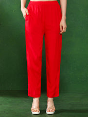 Floral Embroidered Straight Kurta & Trousers Sets