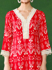 Floral Embroidered Straight Kurta & Trousers Sets