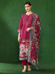 Floral Embroidered A-Line Kurta & Trousers Sets