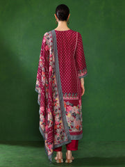 Floral Embroidered A-Line Kurta & Trousers Sets