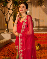 Vesna Pink Solid Chanderi Sharara Set
