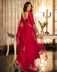 Vibha Magenta Solid Chanderi Suit Set