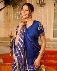 Keerti Blue Solid Satin Sharara Set