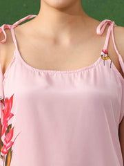 Floral Printed Straight Silk Crepe Kurta & Trousers Sets