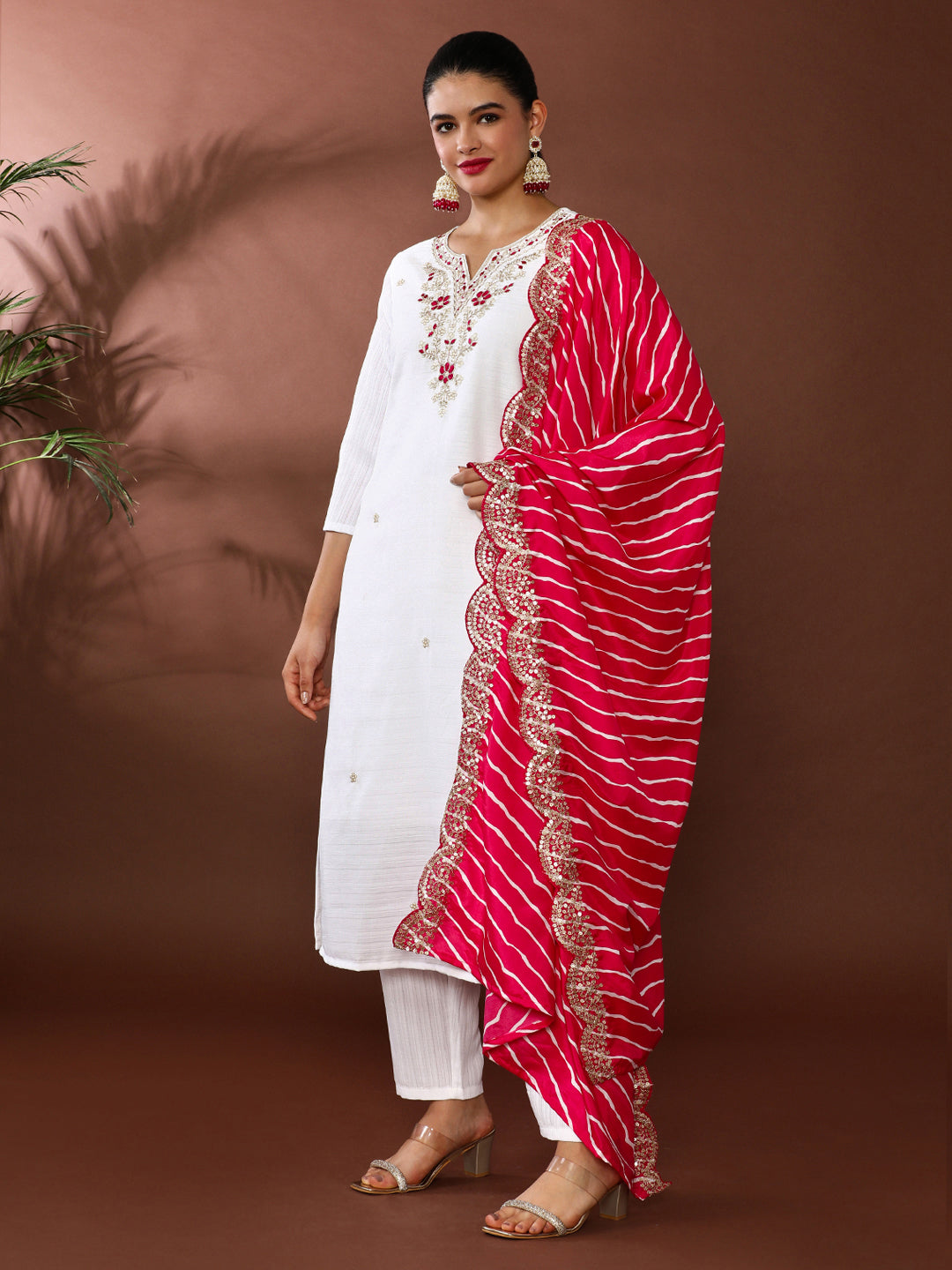 Floral Embroidered Kurta & Trousers Sets