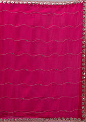 Rani Pink Mirrorwork Georgette Saree