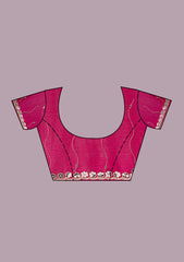 Rani Pink Mirrorwork Georgette Saree