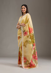 Yellow Sequins Tissue Saree