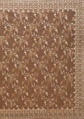 Beige Sequins Net Saree