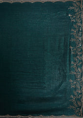 Teal Green Stonework (Gold) Georgette Saree