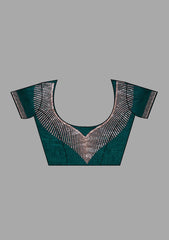 Teal Green Stonework (Gold) Georgette Saree