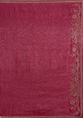Maroon Stonework (Gold) Tissue Saree