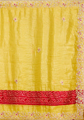 Mustard Zariwork (Gold) Tissue Saree