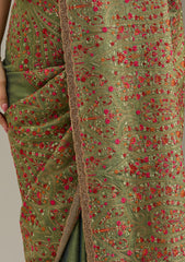 Green Kashmiri Tissue Saree