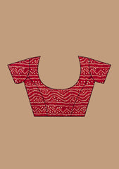 Black Printed Satin Saree