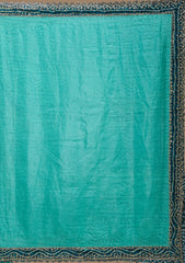 Sea Green Printed Satin Saree