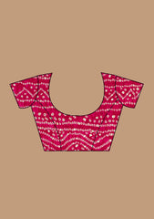 Lavender Printed Satin Saree