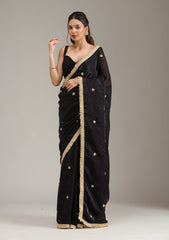 Black Stonework (Gold) Georgette Saree