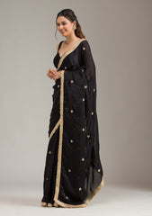 Black Stonework (Gold) Georgette Saree