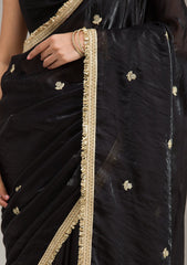 Black Stonework (Gold) Georgette Saree