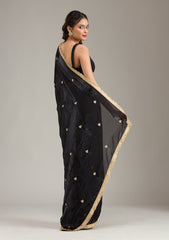 Black Stonework (Gold) Georgette Saree