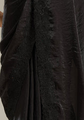 Black Threadwork Tissue Saree