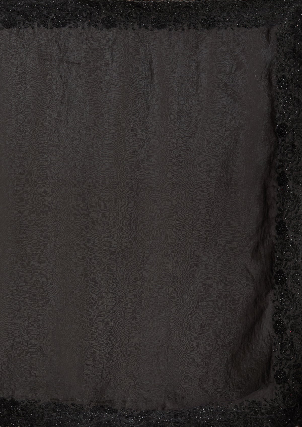 Black Threadwork Tissue Saree