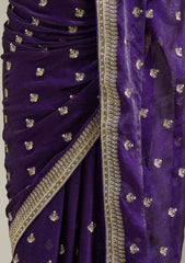 Purple Zariwork (Gold) Tissue Saree