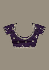 Purple Zariwork (Gold) Tissue Saree