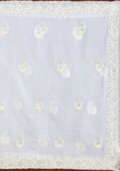 Off White Pearlwork Tissue Saree