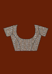 Grey Sequins Organza Saree