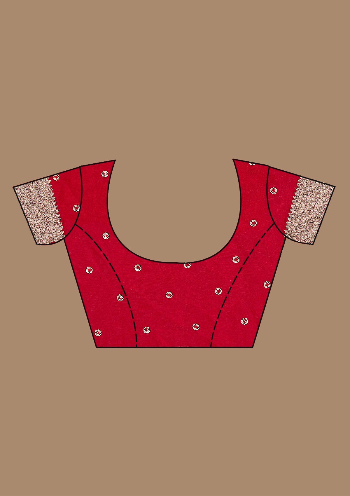 Red Sequins Tissue Saree