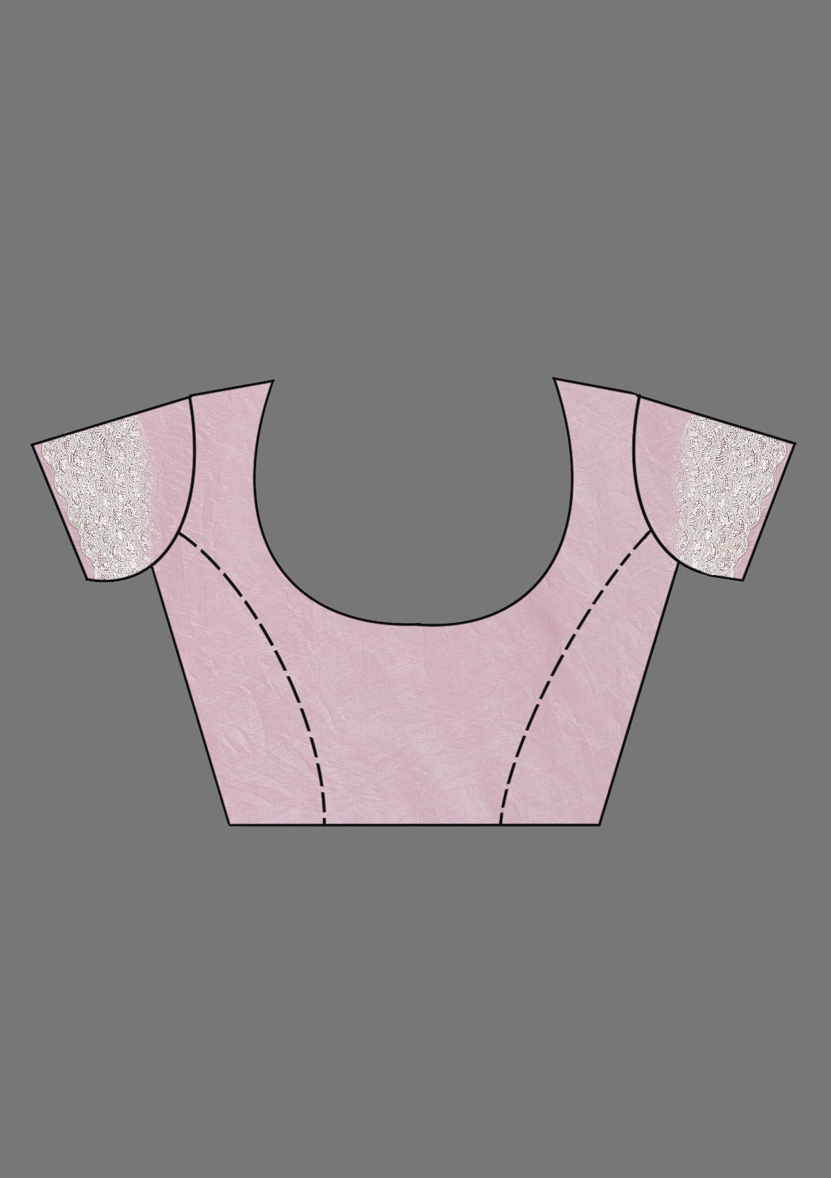 Baby Pink Pearlwork Tissue Saree