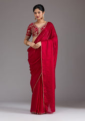 Rani Pink Sequins Tissue Saree
