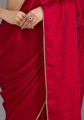 Rani Pink Sequins Tissue Saree