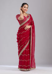 Rani Pink Sequins Georgette Saree