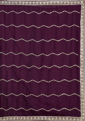 Wine Sequins Georgette Saree