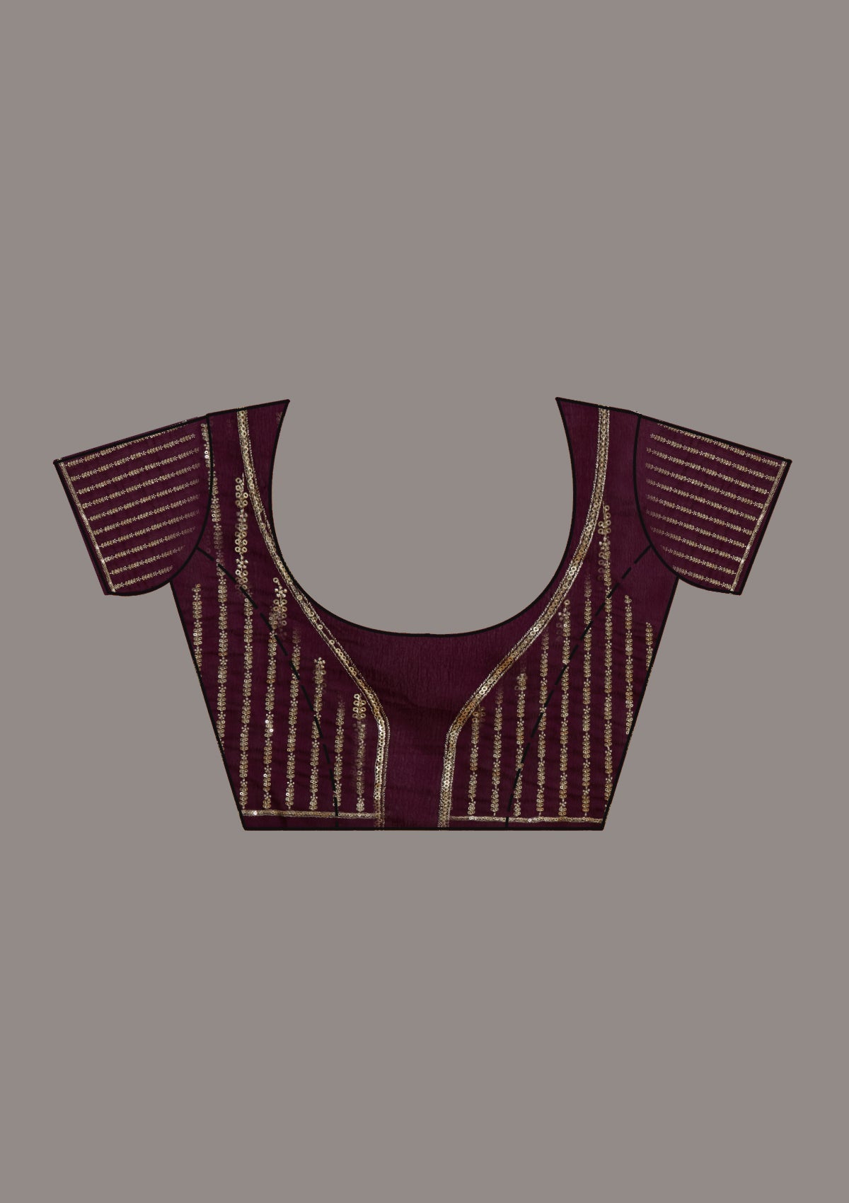 Wine Sequins Georgette Saree