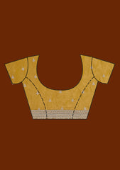 Mustard Zariwork (Gold) Tissue Saree