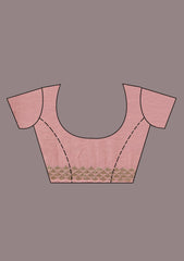 Baby Pink Sequins Tissue Saree