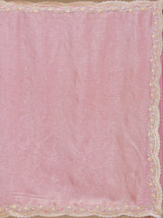 Onion Pink Zariwork (Gold) Tissue Saree