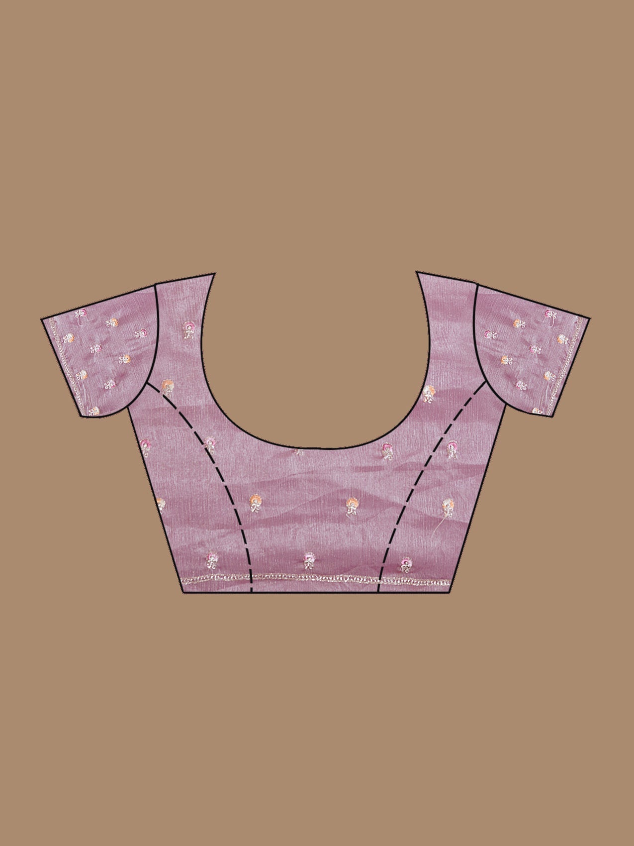 Onion Pink Zariwork (Gold) Tissue Saree