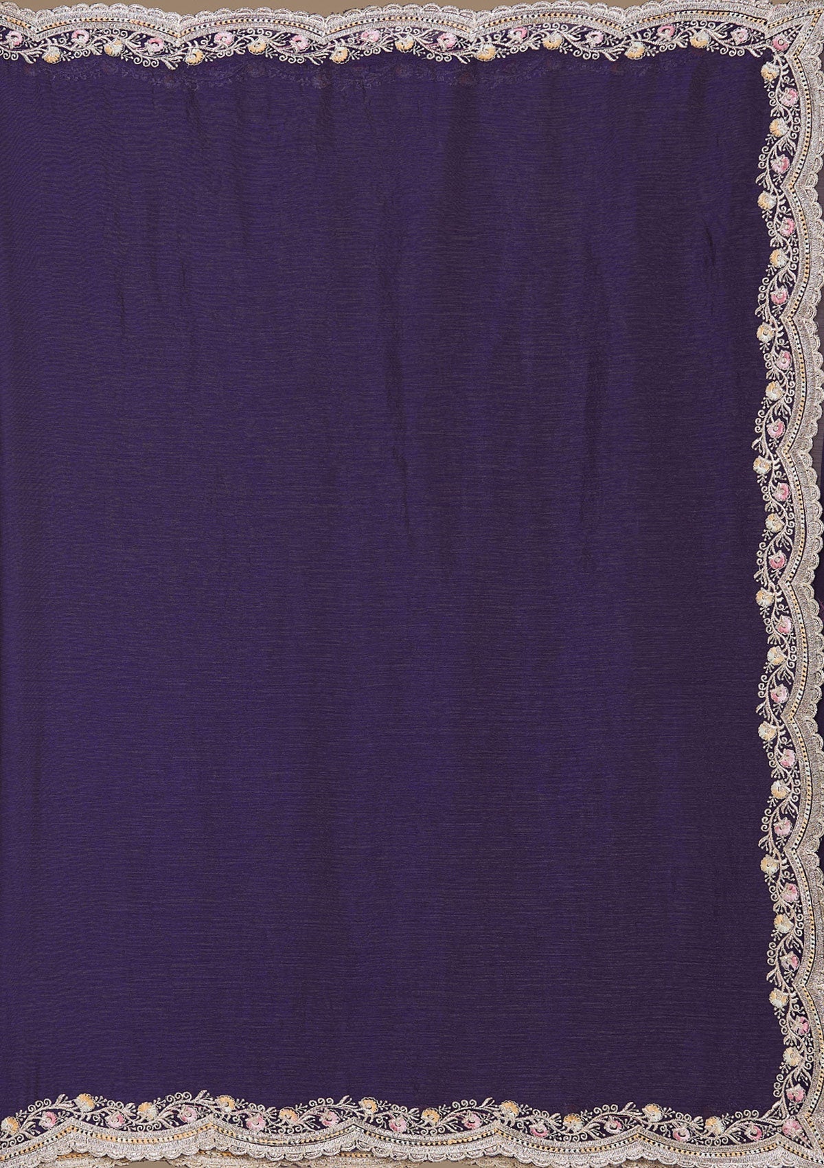 Purple Zariwork (Gold) Tissue Saree