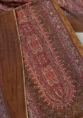 Mustard Zariwork (Gold) Semi Crepe Unstitched Salwar Suit