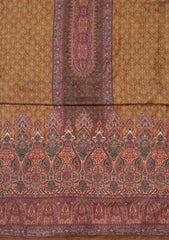 Mustard Zariwork (Gold) Semi Crepe Unstitched Salwar Suit